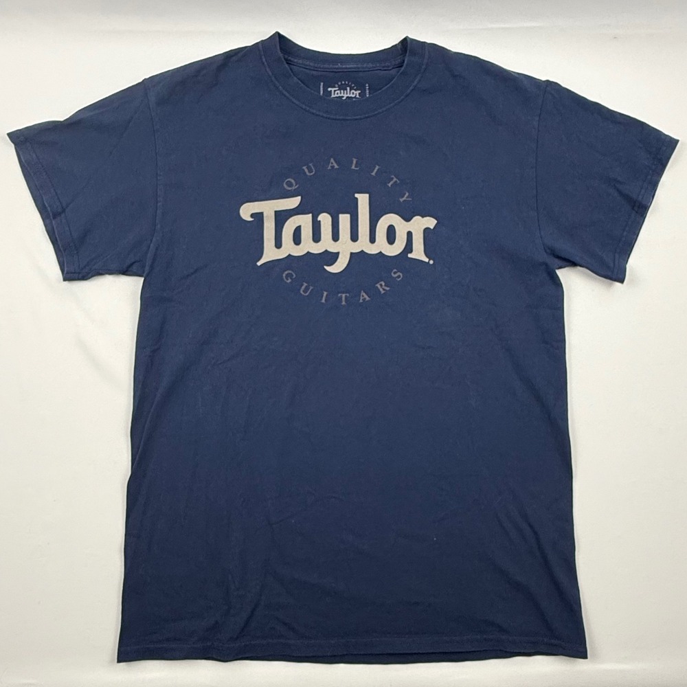 Taylor Guitars Mens Navy Blue Graphic Logo T-Shirt Taylorware Gear Size M